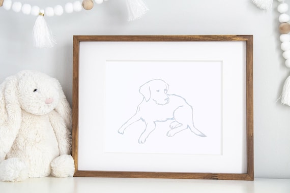 Blue Labrador Art Print: Boy Nursery Decor (Digital Download)