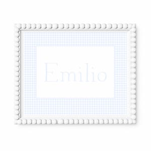 Classic Blue Gingham Nursery Decor Name | Boy Name Nursery Art | Blue Gingham Nursery Wall Art | Personalized Baby Name Art | Up To 24x36