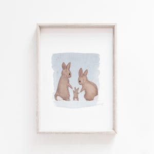 Hase Kinderzimmer Kunst, Hase Druck, Hase Familie Malerei, Hase Kinderzimmer Wandkunst, Kinderzimmer Drucke, druckbare Wandkunst, digitaler Download