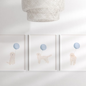 Decoración de guardería para perros para niños / Láminas artísticas de Goldendoodle / Láminas de guardería para perros para niños / Arte de pared para guardería para perros para niños / Labradoodle