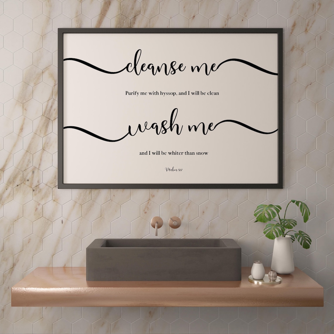 Psalm 517. Bathroom Wall Art Printable. Christian Bathroom Etsy