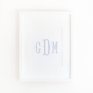 Blue Boy Wall Art | Monogram Wall Art | Nursery Decor Blue | Initials Boy Wall Decor