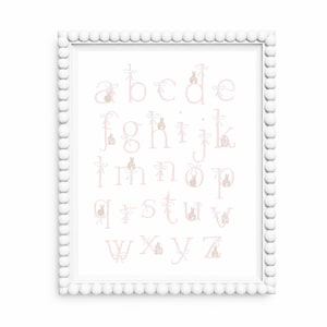 Bunny Alphabet Poster: Pale Pink Nursery Art (Digital Download)