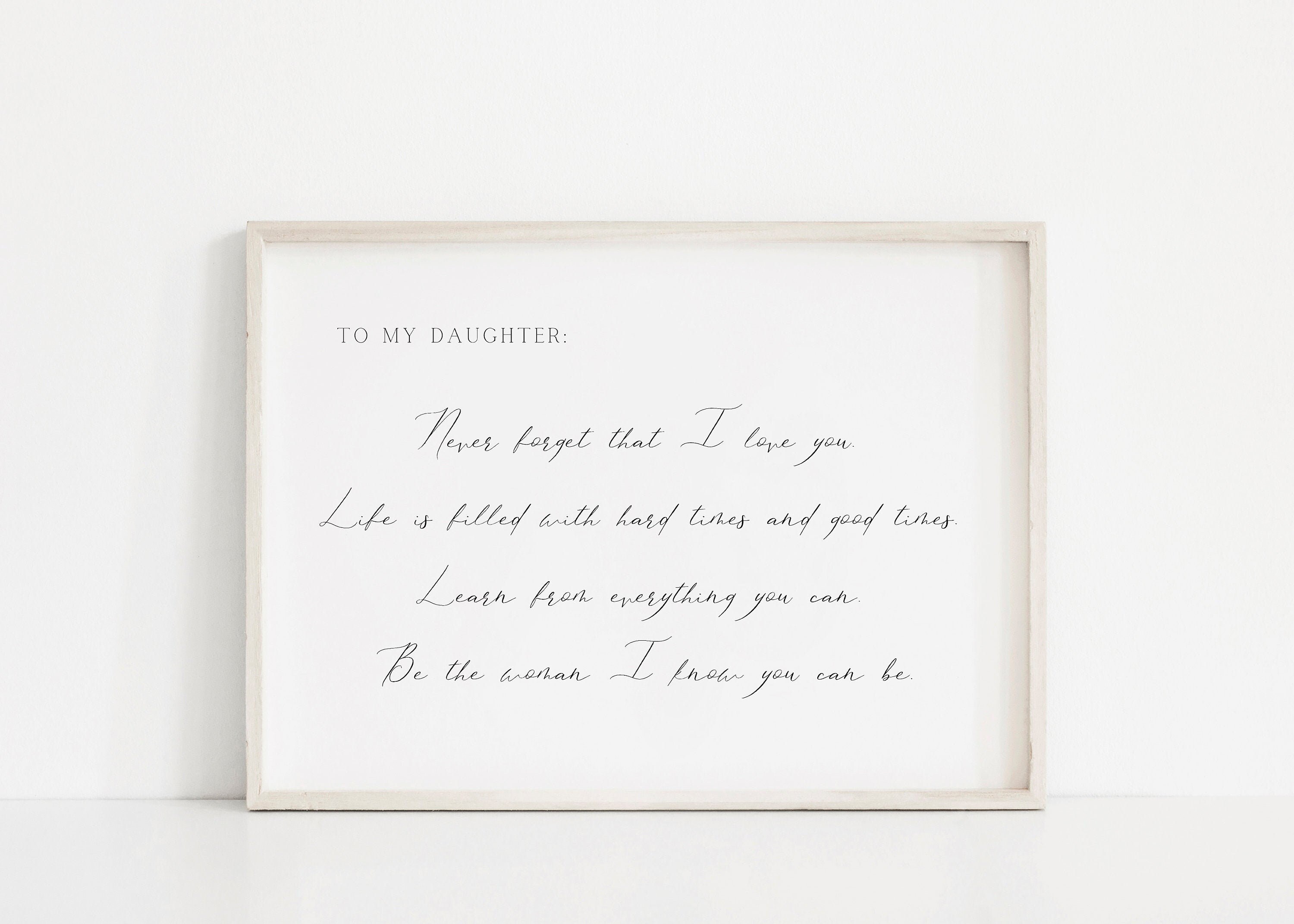 To My Daughter Nursery Quotes Baby Girl Nursery Wall Art Etsy