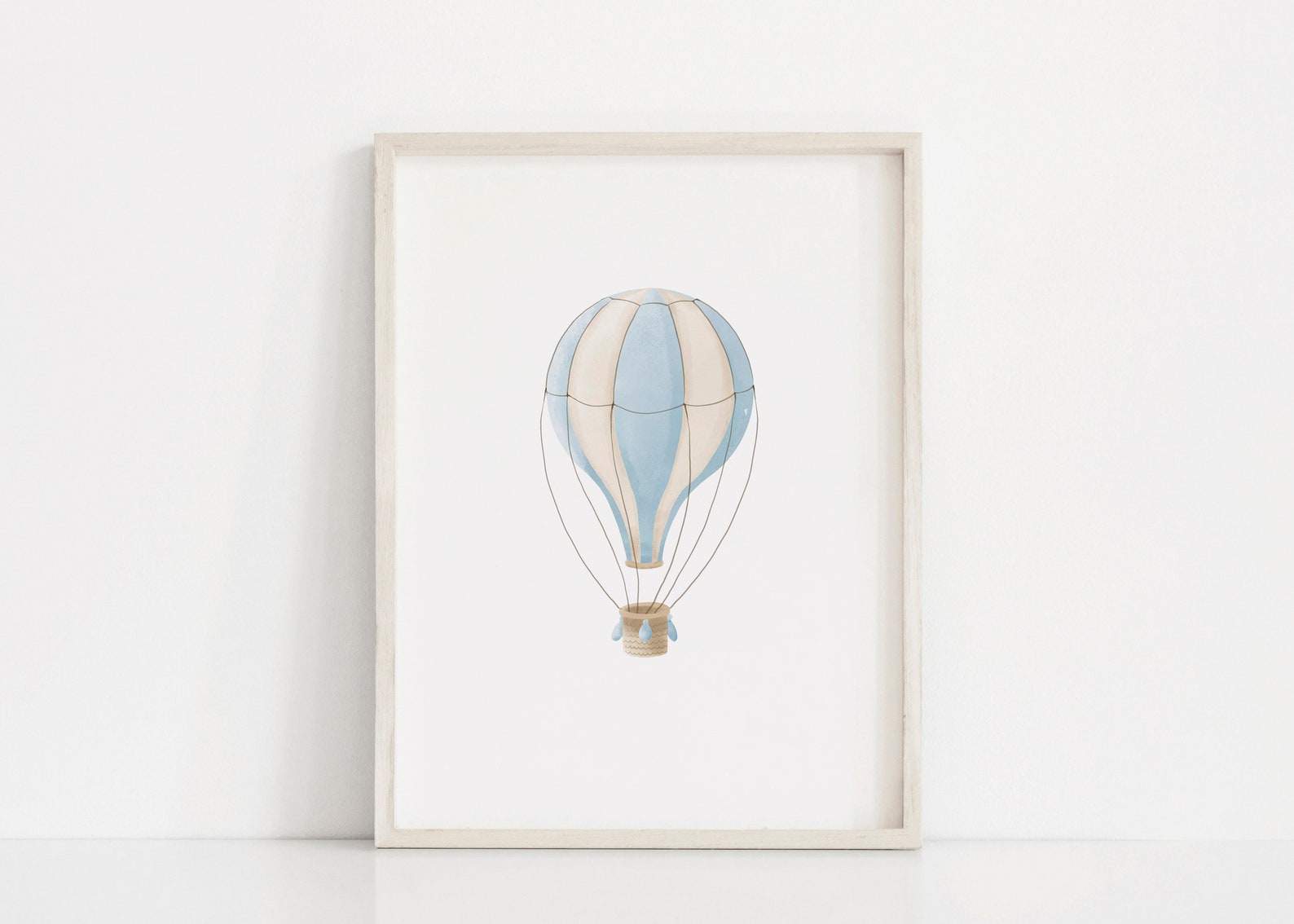 Blue Hot Air Balloon Print Hot Air Balloon Nursery Vintage - Etsy