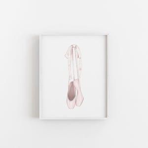 Ballerina Slipper Print, Ballet Shoes Print, Ballerina Wall Art, Nursery Prints Girl, Wall Art for Girls, Instant Download