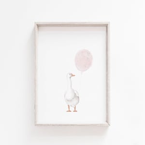 Goose Girl Nursery Print: Blush Pink Balloon Wall Art (Digital Download)