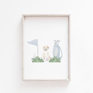 Labrador Golf Wall Art | Golf Nursery Art | Nursery Decor Golf | Dog Nursery Decor | Printable