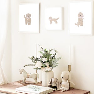 Dog Nursery Decor for Girls Goldendoodle Print Set of 3 Dog Nursery ...