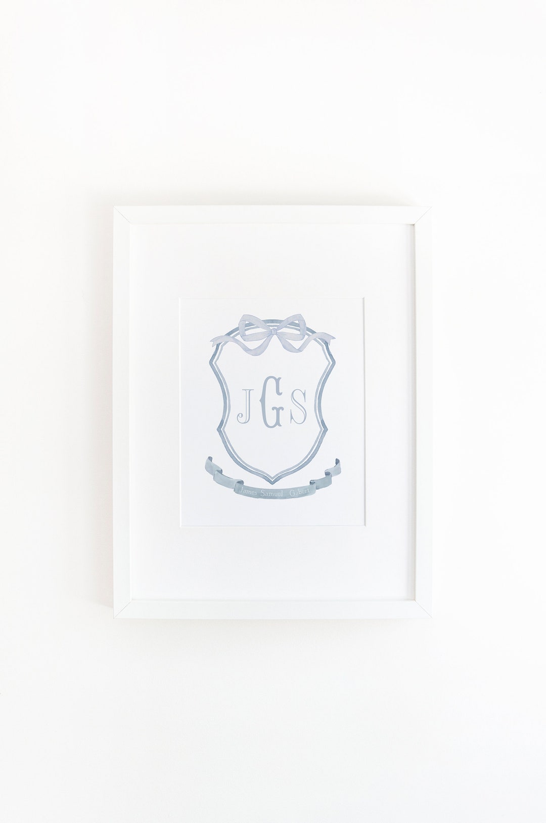 Blue Baby Boy Crest Nursery Blue Wall Art Boy Blue Wall Etsy