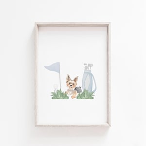 Yorkie Golf Nursery Art | Golf Nursery Prints | Golf Wall Art | Golf Nursery Decor | Printable