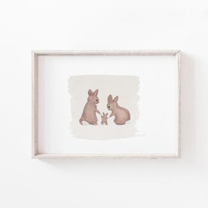 Hasen Familie Kinderzimmer Kunst, Hasen Kinderzimmer Wandkunst, Kinderzimmer Drucke, druckbare Wandkunst, digitaler Download