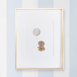 Golden Retriever Puppy Art Print | Nursery Wall Art Dogs | Nursery Decor | Watercolor Nursery Prints | Digital Download