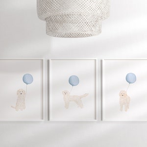 Dog Nursery Decor Boy | Goldendoodle Art Prints | Dog Nursery Prints Boy | Dog Nursery Wall Art Boy | Labradoodle