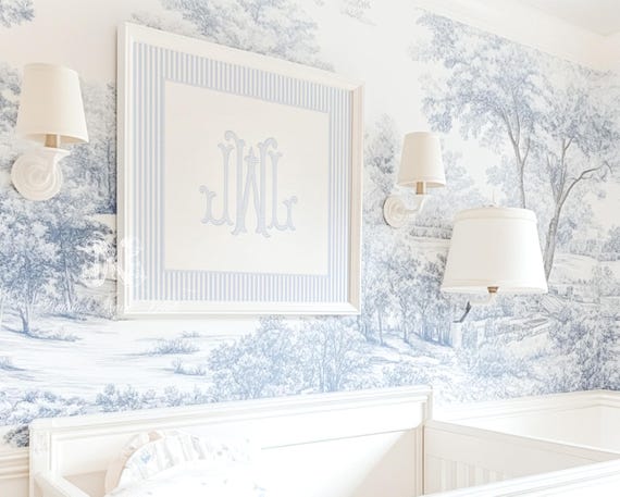 Custom Baby Monogram Nursery Wall Art: Personalized Nursery Decor (Printable)