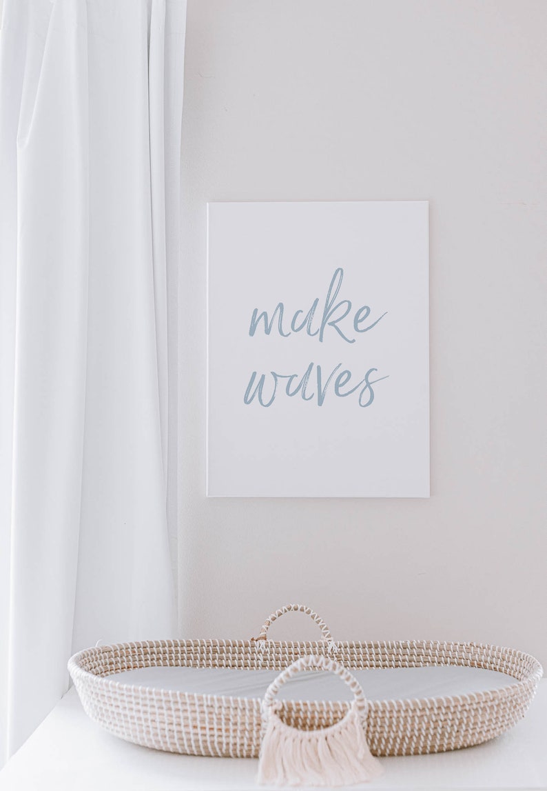 Make Waves Print Beach Nursery Decor Beach Nursery Print Nursery Quote Print Ocean Nursery Prints Surf Nursery Decor Coastal image 2