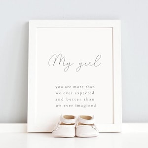 Baby girl nursery wall decor, Nursery wall art girl, Nursery prints, Nursery quotes girl, Printable wall art, Digital download