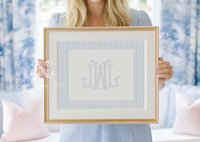 Custom Baby Monogram Nursery Wall Art: Personalized Nursery Decor (Printable) image 6