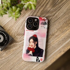 Capa de celular resistente inspirada em cartão fotográfico Twice Dahyun Strategy, produtos Kpop, fofos
