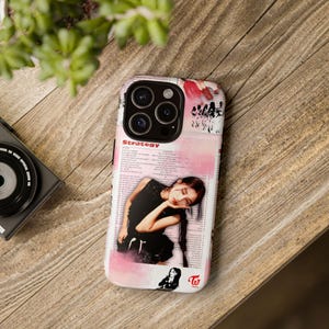 Capa de celular resistente inspirada em cartão fotográfico Twice Jihyo Strategy, produtos Kpop, fofos