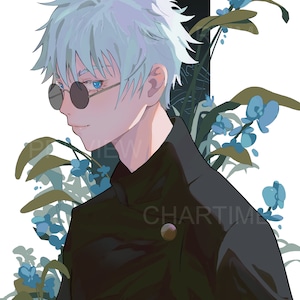 Art Print / Poster - Gojo Satoru - JJK - Anime art print / A4 / A5 / wall decor / gift / Illustration