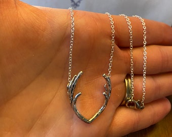 Antler Necklace ~ Silver Antler ~ Necklace ~ Wildlife ~ Outdoors ~ Mountains ~ Colorado ~ Gift ~ Gift for Her