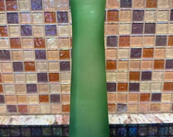 Vintage Greenbrier Emerald Green Frosted Glass Vase