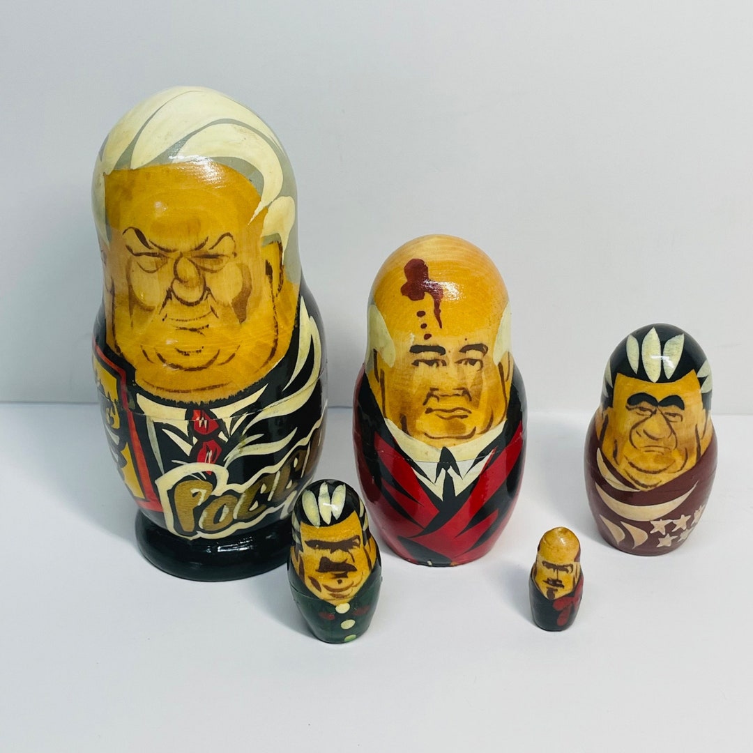Set of 5 Russian Nesting Dolls of Russian Soviet Leaders Etsy