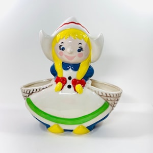 Vintage Holland Dutch Girl Planter Vase EXCELLENT