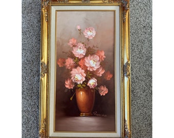 Vintage Signed Robert Cox Floral Painting Flowers BEAUTIFUL