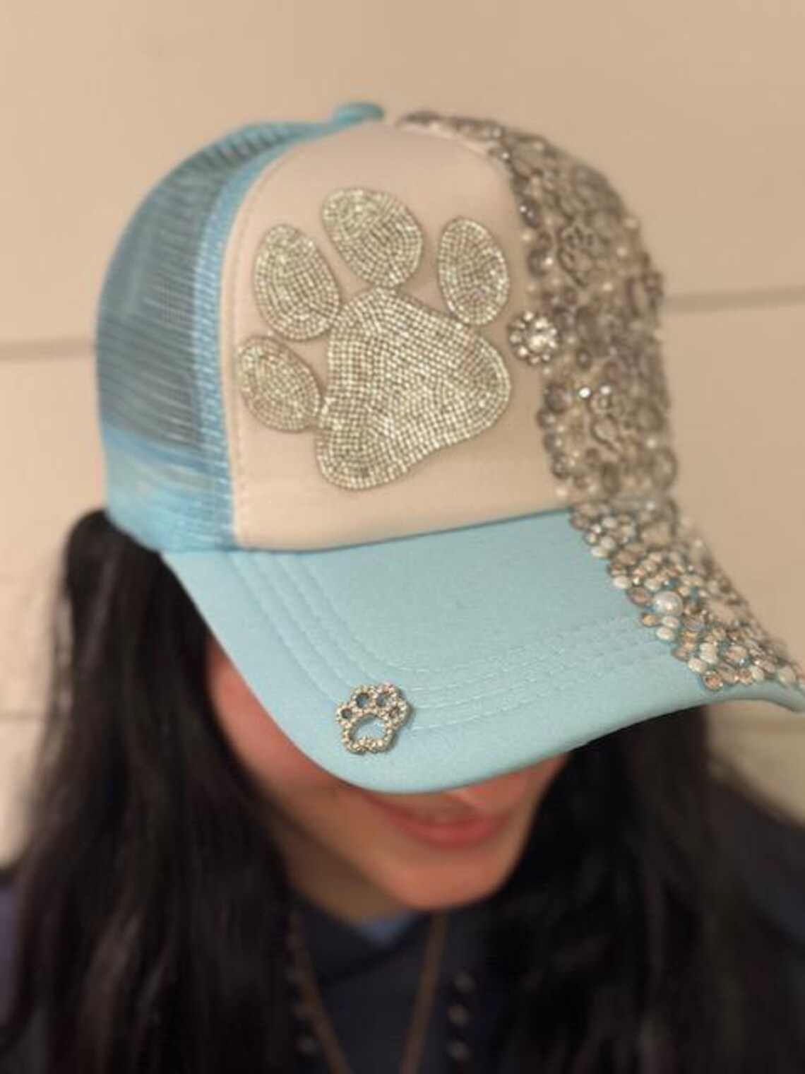 Team Mascot Rhinestone Hat,trucker Hat,team Logo Hat,bedazzled Hat ...