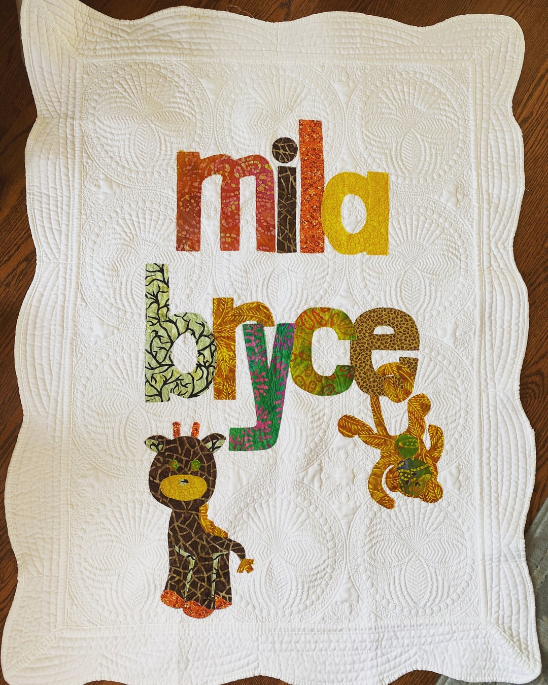 Safari Personalized Baby Quilt, Name Blanket, Baby Blanket, Baby Gift