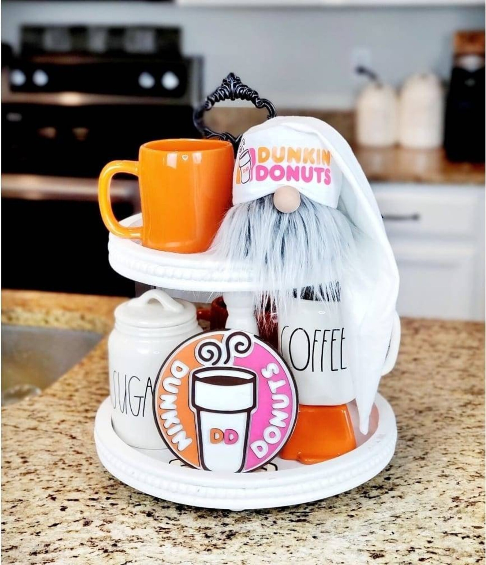 Dunkin donuts gnome coffee gnome pink and orange gnome Etsy España