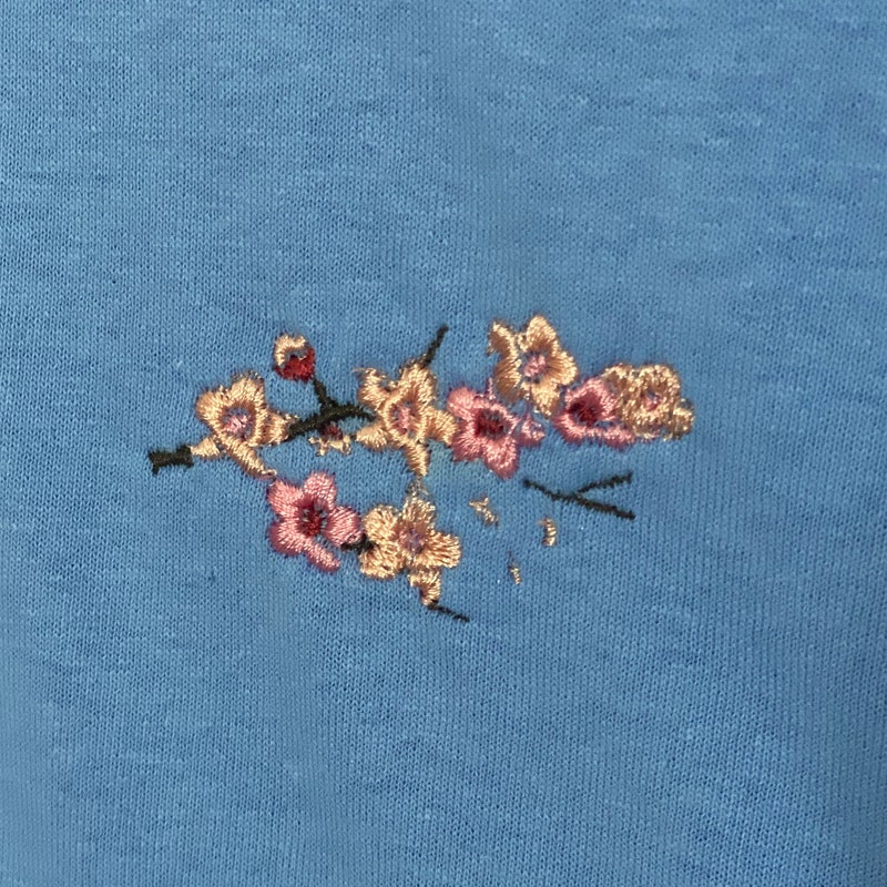 V-Insert Button Thru Print Cotton Shirt - Cherry Blossom main image 1