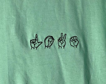 LOVE ASL Embroidered T-shirt