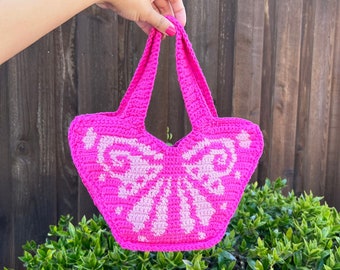 Pattern: Crochet Butterfly Purse Written PDF Pattern | DIY Shoulder Bag