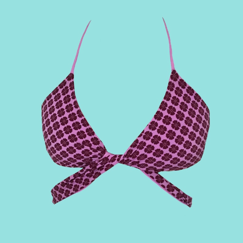 Pattern: Multi-way Halter Bikini Top Sizes XS-XXL DIY Seamless, Reversible String Swimsuit Top Sewing Project image 8