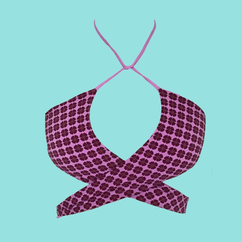 Pattern: Multi-way Halter Bikini Top Sizes XS-XXL DIY Seamless, Reversible String Swimsuit Top Sewing Project image 9