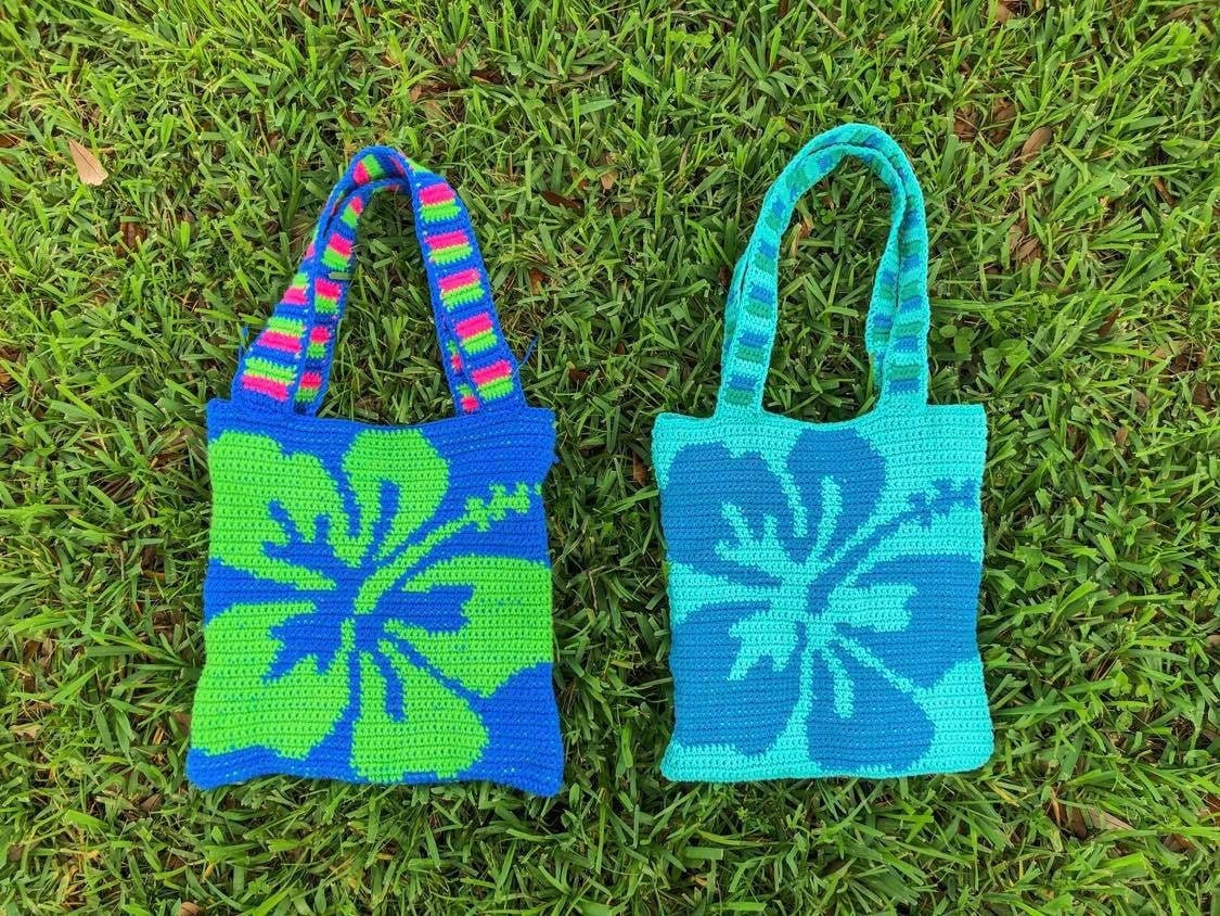 PATTERN Hibiscus Flower Crochet Tote Bag Etsy