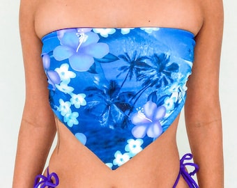 PDF Schnittmuster: Y2K Bandana Style Bikini oder Festival Top | Größen XS-XXL | DIY Multi-Wege-Umkehr-Badeanzug-Crop-Top | Leichtes Anfänger Nähen