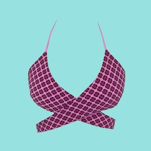 Pattern: Multi-way Halter Bikini Top Sizes XS-XXL DIY Seamless, Reversible String Swimsuit Top Sewing Project image 7