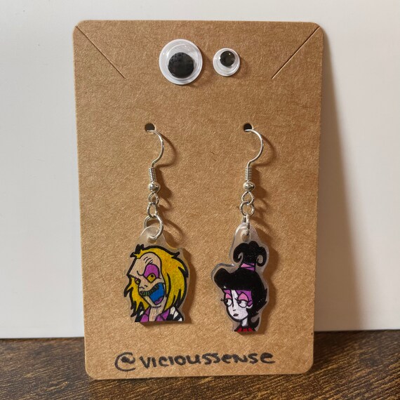BeetleJuice earrings Etsy