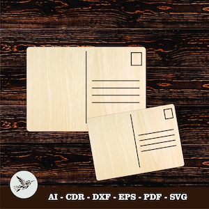 Postales en blanco - Archivos de plantilla cortados con láser para madera, acrílico o cuero. Glowforge ai, cdr, dxf, eps, pdf y svg.
