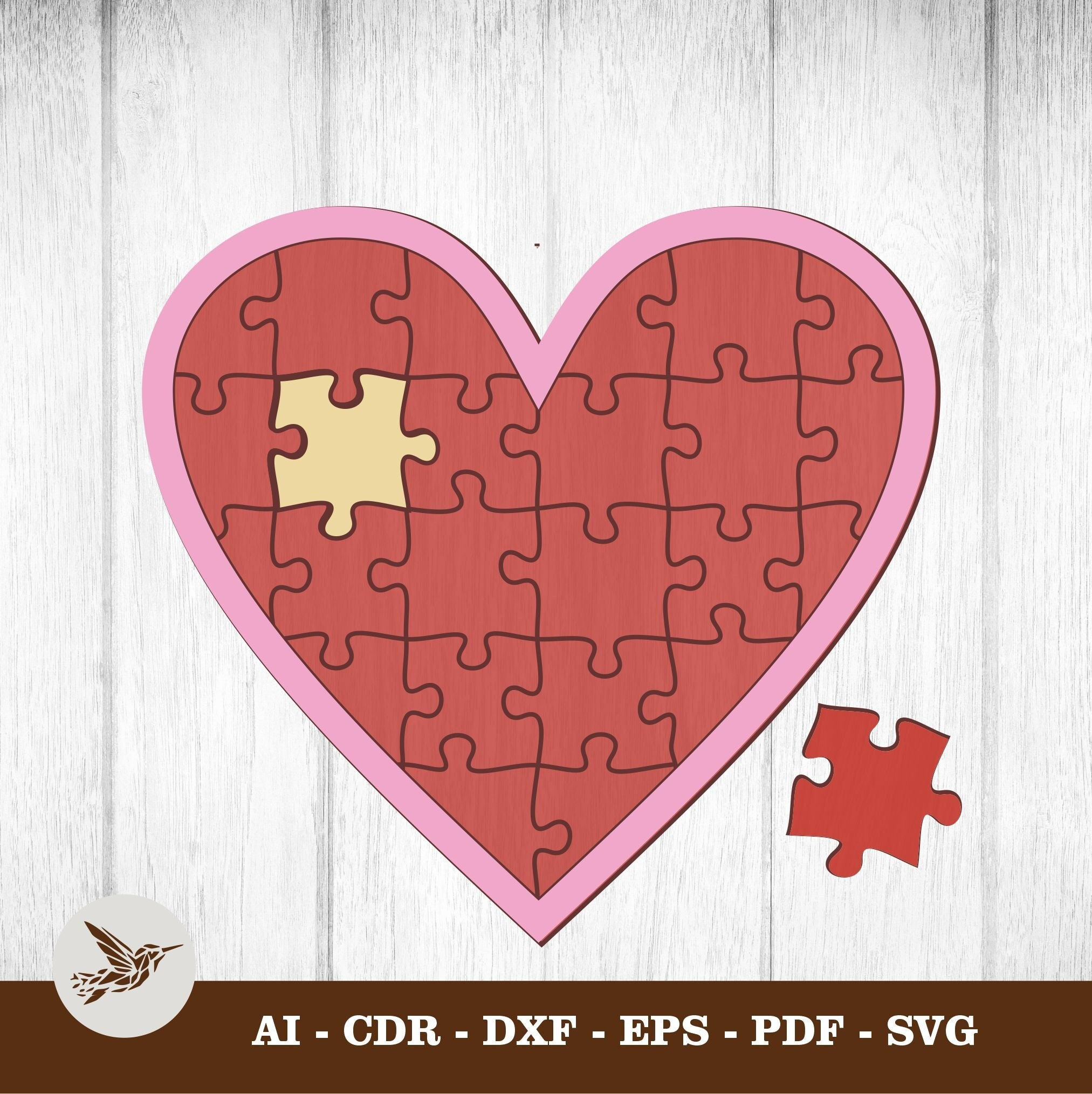 Heart Puzzle Pieces Template Heart Puzzle Pieces Template