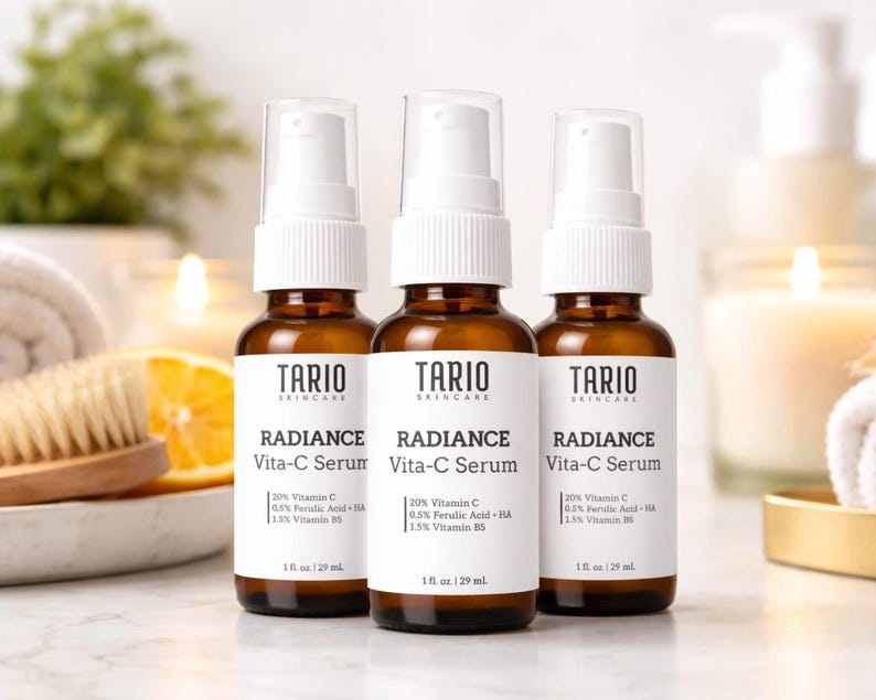 Radiance Vitamin C Face Serum | L-Ascorbic, Ferulic Acid, Vitamin E, Water-Based image 10