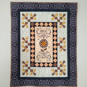 Bee Caring Hand Quilted Wall Hanging with Inspirational Message