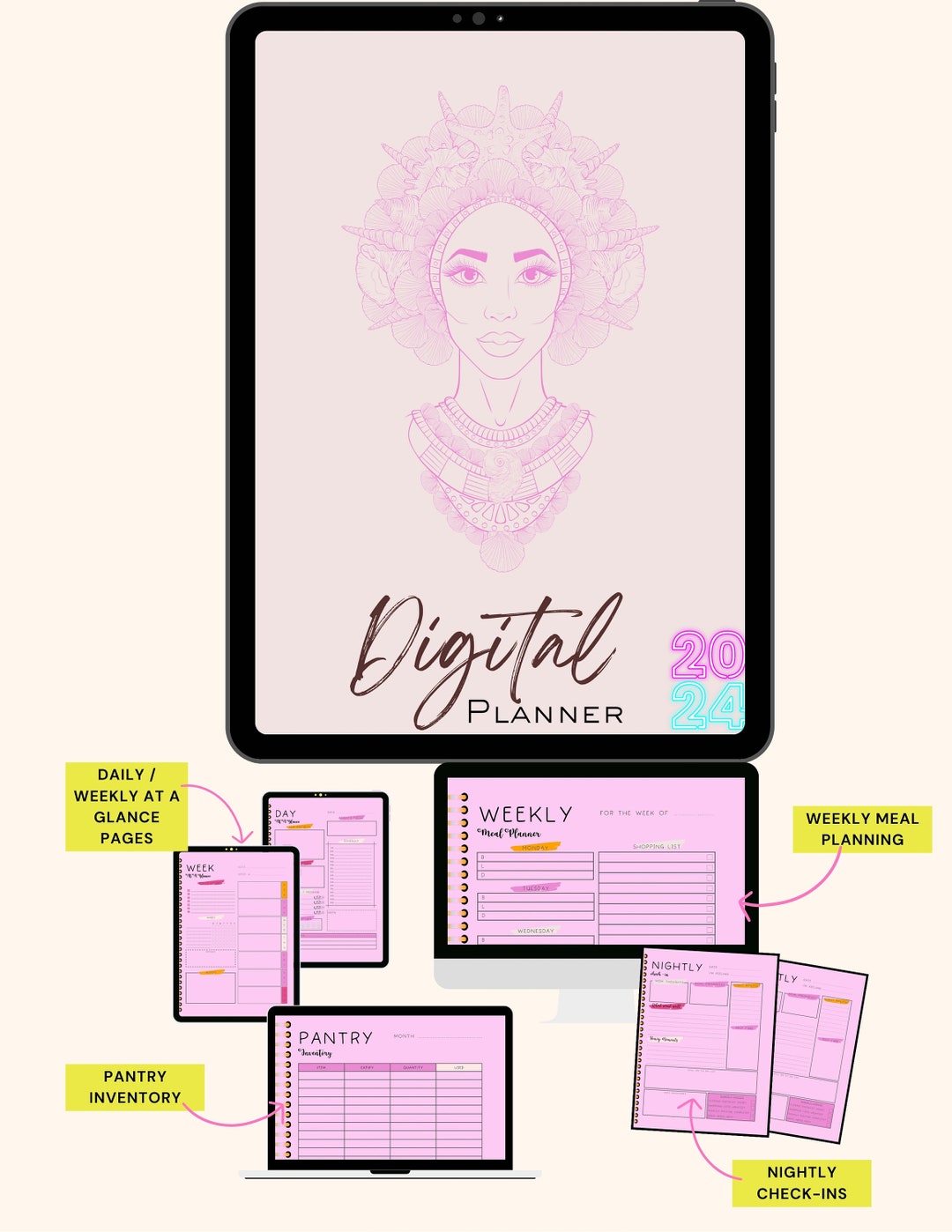Melanin Queen Digital Planner 2024 - Etsy