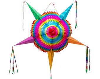 Mexican Piñata (Large 32 in) - Authentic Handmade Foldable Large Pinata - Star Pinatas for Birthday Party - Mexican Piñata para Cumpleaños