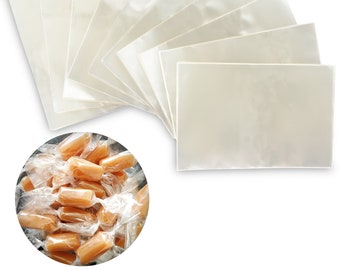 Clear Candy Wrappers for Caramels (600 Pcs 3.5 x 5 inches) - Natural Clear Cellophane Wrappers - Caramel Wrappers - Wrappers for Chocolate