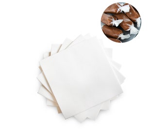 Wax Paper Candy Wrappers for Caramels (300 Pcs 5 x 5 inches) - Pre Cut Wax Paper Sheets for Candy - Twisting Wax Paper Caramel Wrappers